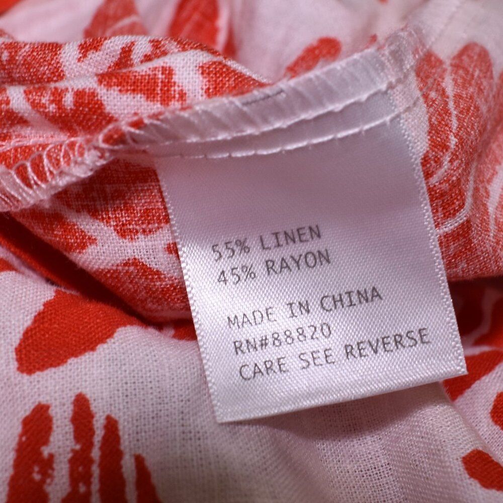 Haute Hippie Red Orange Boho Floral Linen Blend Flowy Skirt Size Small New - Picture 9 of 10